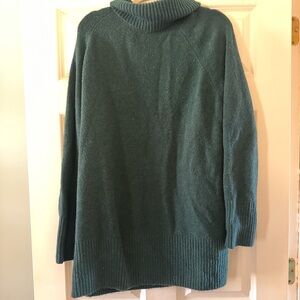 Cozy Green Turtleneck Sweater dress